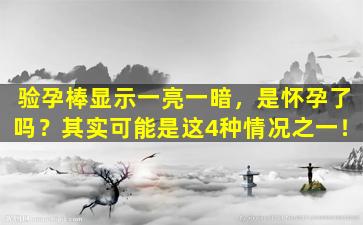 验孕棒显示一亮一暗，是怀孕了吗？其实可能是这4种情况之一！