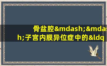 骨盆腔——子宫内膜异位症中的“沙尘暴”