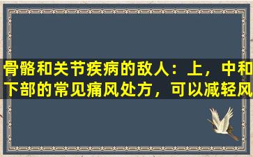 骨骼和关节疾病的敌人：上，中和下部的常见痛风处方，可以减轻风并清除热量，消除痰液和潮湿，促进血液循环并减轻疼痛