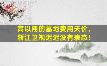 高以翔的墓地费用天价，浙江卫视迟迟没有表态！