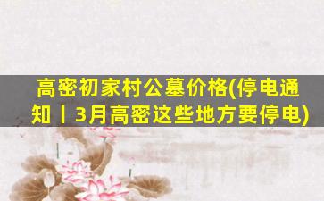 高密初家村公墓价格(停电通知丨3月高密这些地方要停电)