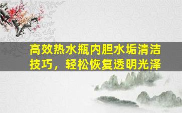 高效热水瓶内胆水垢清洁技巧，轻松恢复透明光泽