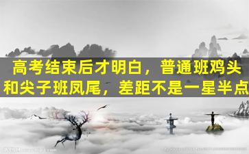 高考结束后才明白，普通班鸡头和尖子班凤尾，差距不是一星半点