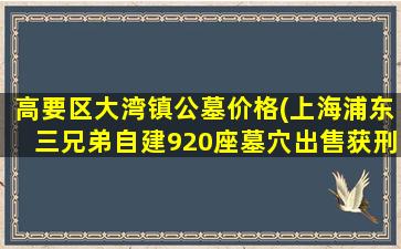 高要区大湾镇公墓价格(上海浦东三兄弟自建920座墓穴出售获刑)