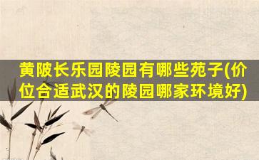 黄陂长乐园陵园有哪些苑子(价位合适武汉的陵园哪家环境好)