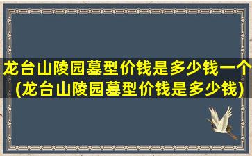 龙台山陵园墓型价钱是多少钱一个(龙台山陵园墓型价钱是多少钱)
